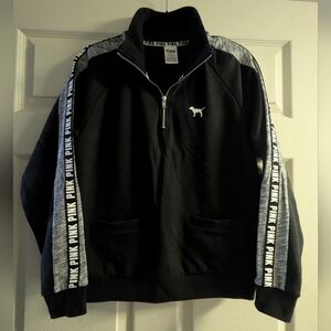 PINK Victoria's Secret Quarter Zip Sweatshirt Pullover Dog Logo